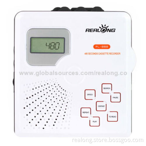 Square cassette player with built-in microphone